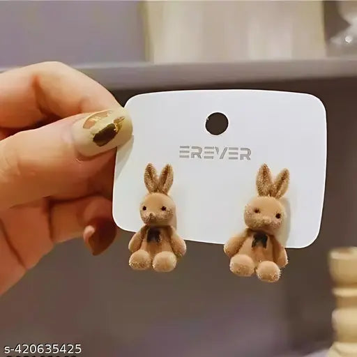 Cute Korean Bunny Earrings for Women & Girls