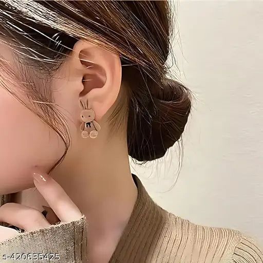 Cute Korean Bunny Earrings for Women & Girls